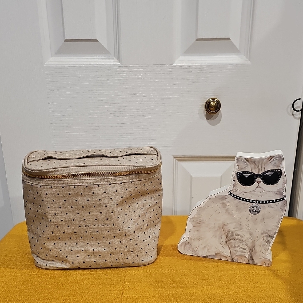 Kate Spade Tan Polka Dot "Out To Lunch" Like New